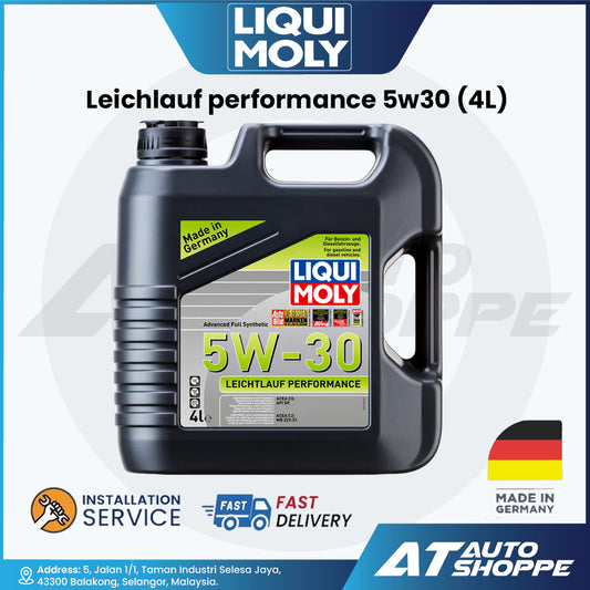 Liqui Moly 5W30 oil container with branding and product details on a white background