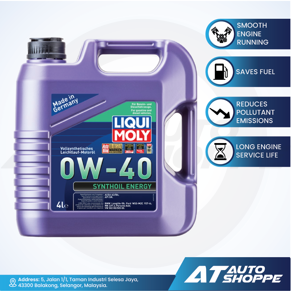 Liqui Moly Synthoil Energy 0W40 Full Synthetic High Performance (4L)