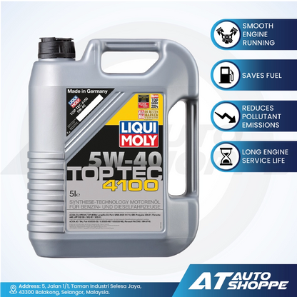 Liqui Moly Top Tec 4100 5W40 Full Synthetic Engine Oil (5L)