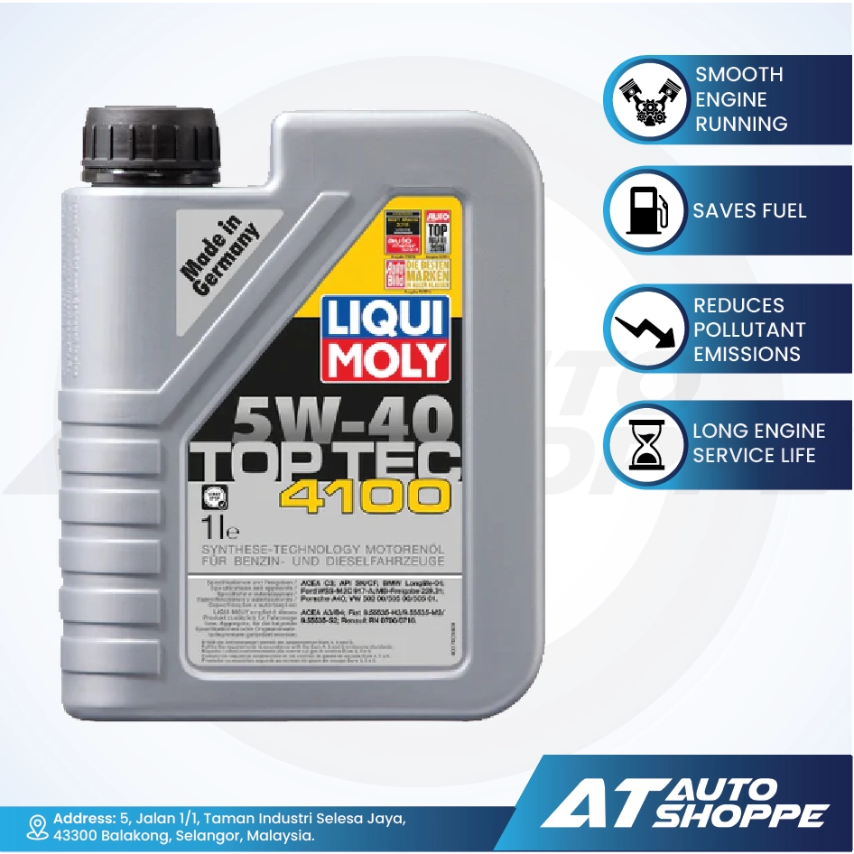 Liqui Moly Top Tec 4100 5W40 Full Synthetic Engine Oil (1L)
