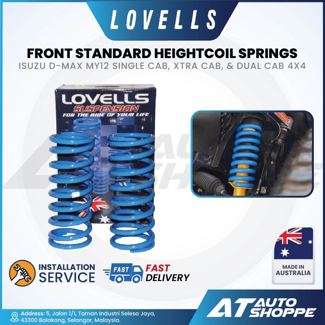 Lovells front standard heightcoil springs packaging with branding and product details.