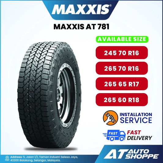 Maxxis RAZR AT-781 All Terrain Tyre 245/70R16 265/70R16 265/65R17 265/60R18 (1 Tire)