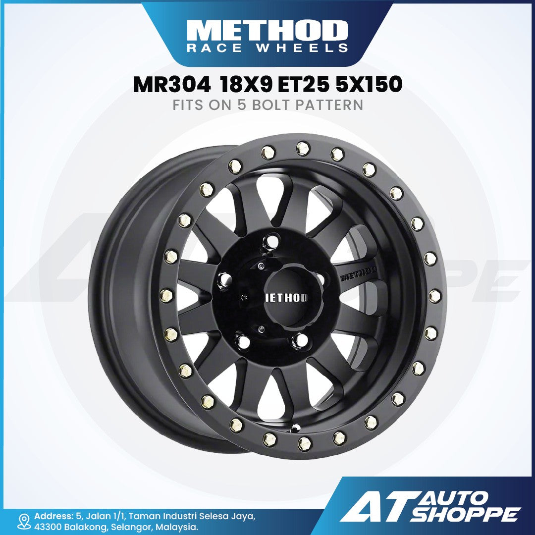 Method MR304-Matte Black 18x9 ET25 5x150 (1 Piece)