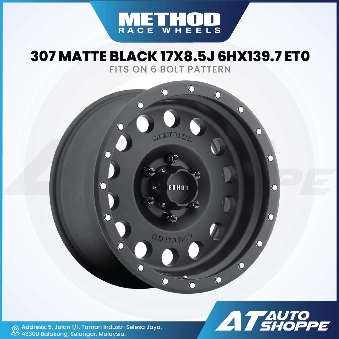 Method MR307-Matte Black 17x8.5 ET0 6x139.7 (1 Piece)