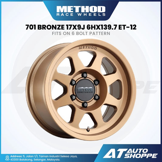 Method MR701-Bronze  17x9 ET-12 6x139.7 (1 Piece)