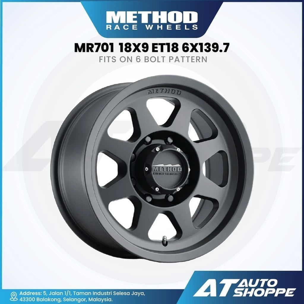 Method MR701-Matte Black 18x9 ET18 6x139.7 (1 Piece)