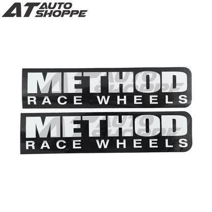 Two 'Method Race Wheels' decals on a white background