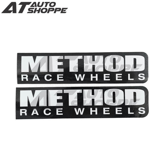 Two 'Method Race Wheels' decals on a white background