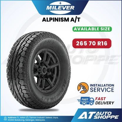 Milever Alpinism A/T tire with size 265 70 R16 on a white background