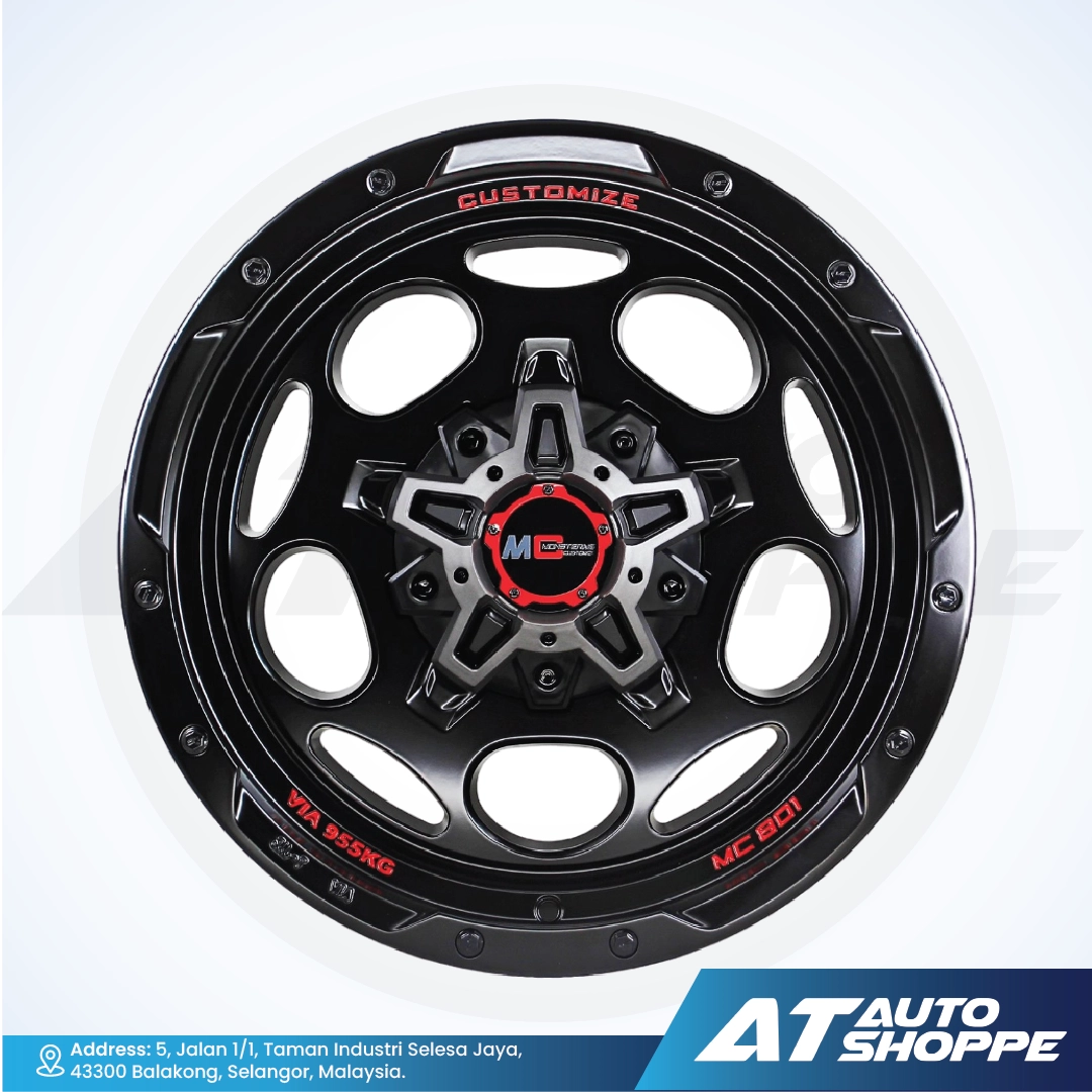 Monsterims MC-801 Black Mill 20x9 ET10 6x139.7 (1 Piece)