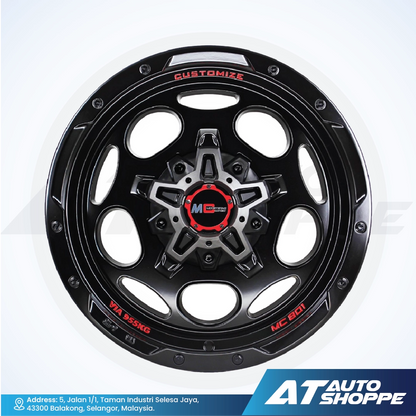 Monsterims MC-801 Black Mill 20x9 ET10 6x139.7 (1 Piece)