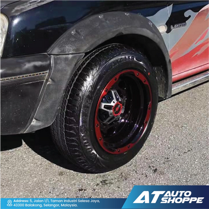 Monsterims MC-801 Black Red Lip 16x9 ET-24 6x139.7 (1 Piece)