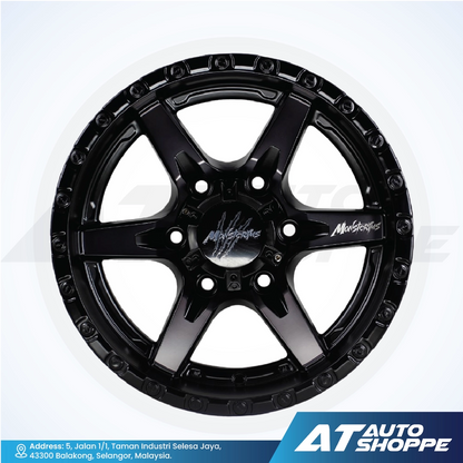 Monsterims MOR-01 Black Mill 16x8.5 ET-5 6x139.7 (1 Piece)