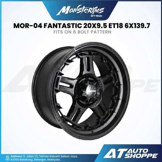 Monsterims MOR-04 Fantastic Black Clear Machine 20x9.5 ET18 6x139.7  (1 Piece)