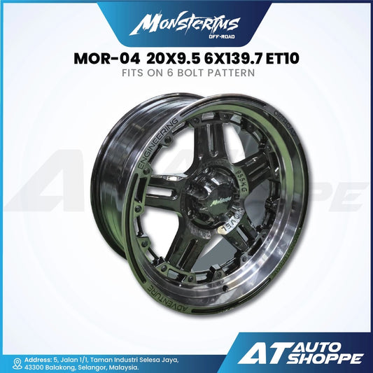 Monsterims MOR-04 Fantastic Matte Black 20x9 ET18 6x139.7 (1 Piece)