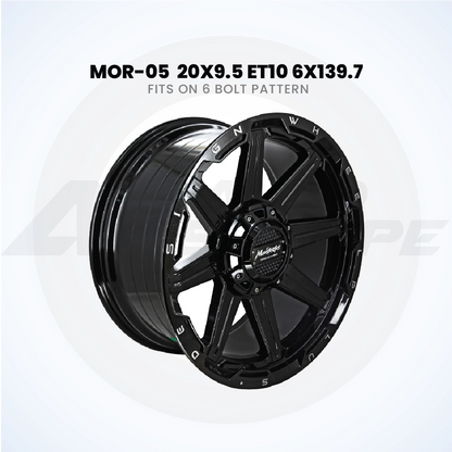 Monsterims MOR-05 Flash Black 20x9.5 ET10 6x139.7 (1 Piece)
