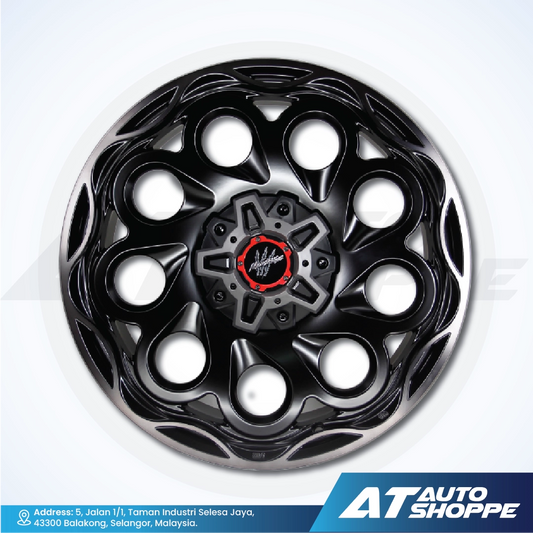 Monsterims MOR-11 Satin Black Machine Matte Black Clear 18x9 ET10 6x139.7 (1 Piece)