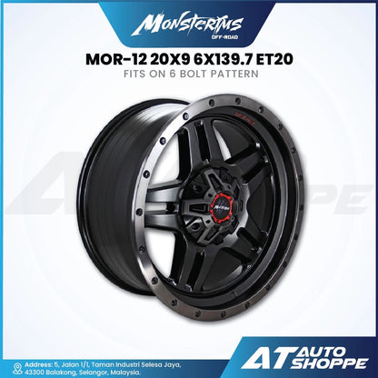 Monsterims MOR-12 Sand Black Clear Lip 20x9 ET20 6x139.7 (1 Piece)