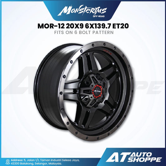 Monsterims MOR-12 Addict Sand Black Clear Lip 20x9 ET10 6x139.7 (1 Piece)