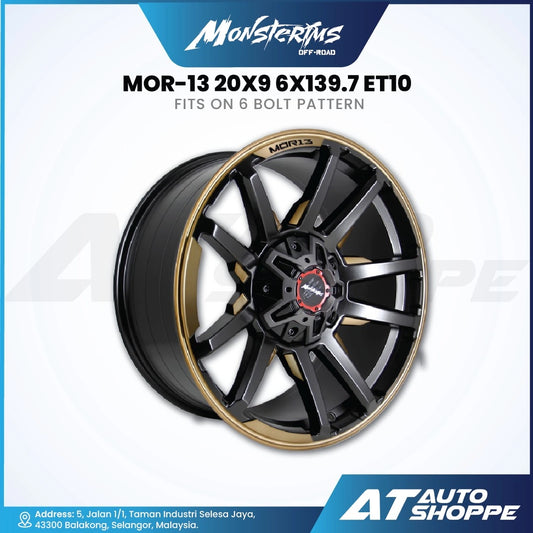 Monsterims MOR-13 Assassin Matte Black Bronze Machine 20x9 ET10 6x139.7 (1 Piece)