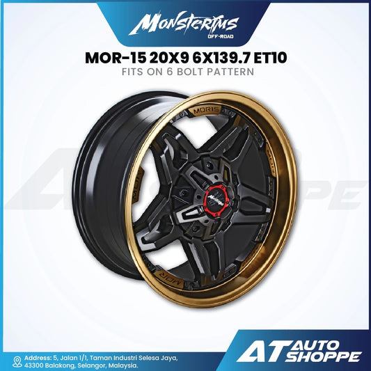 Monsterims MOR-15 Matte Black Bronze Lip 20x9 ET10 6x139.7 (1 Piece)
