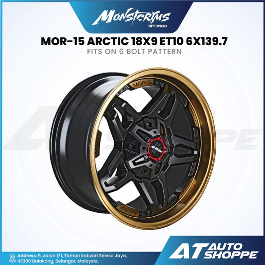 Monsterims MOR-15 Arctic Black Matte 18x9 ET10 6x139.7  (1 Piece)