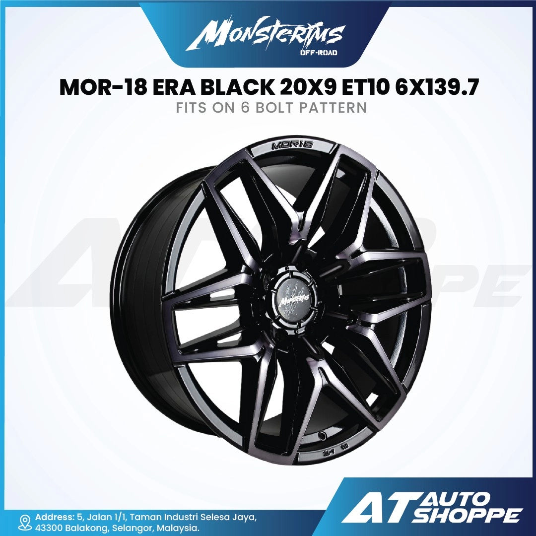 Monsterims ERA wheel with specifications on a white background, featuring AT Auto Shoppebranding.