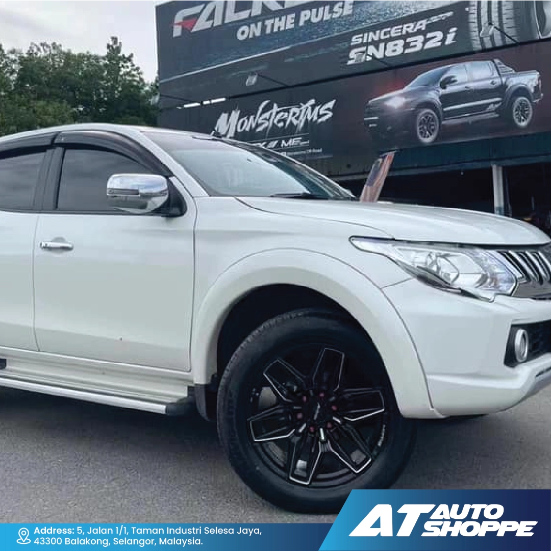 White SUV parked featuring Monsterims wheel