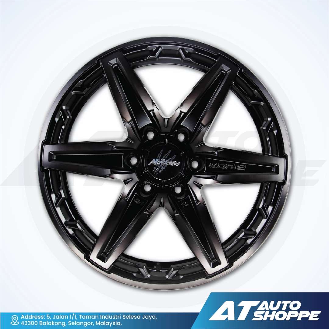 Monsterims wheel with visible branding on a white background