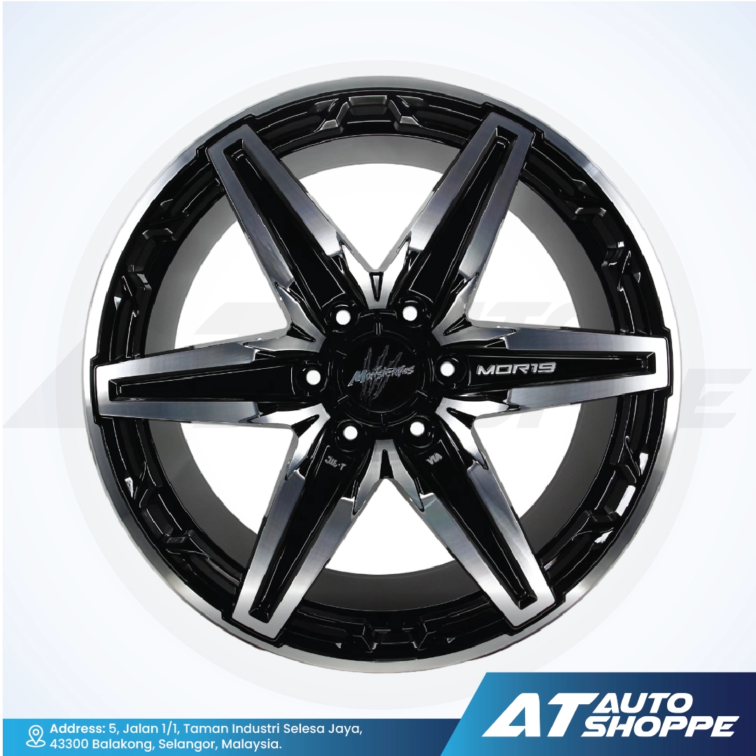 Monsterims wheel branding on a white background, featuring AT Auto Shoppe logo.