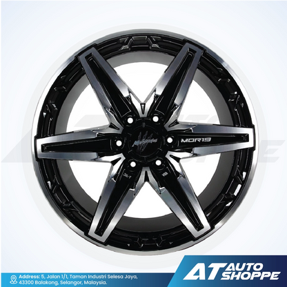 Monsterims wheel branding on a white background, featuring AT Auto Shoppe logo.