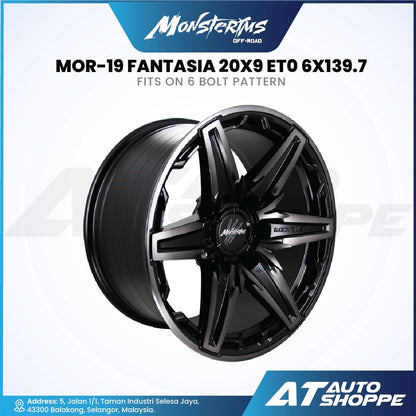 Monsterims wheel with specifications on a white background, featuring Monsterus branding.