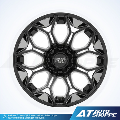 Moto Metal MO808-Gloss Black/Milled 20x10 ET-18 6x139.7 (1 Piece)