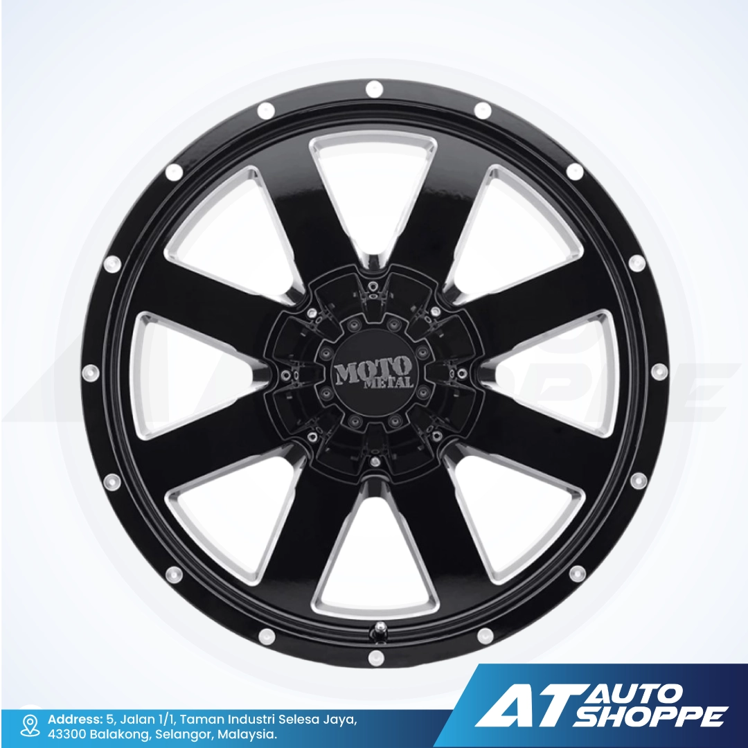 Moto Metal MO962-Gloss Black/Milled 20x12 ET-44 6x139.7 (1 Piece)