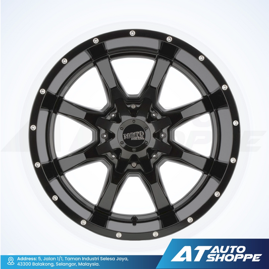 Moto Metal MO970-Gloss Black/Milled Lip 20x10 ET-18 6x114.3 (1 piece)