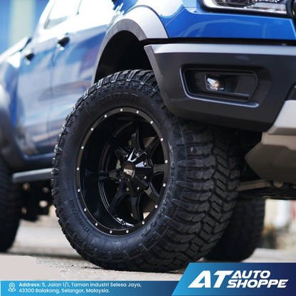 Moto Metal MO970-Gloss Black/Milled Lip 20x10 ET-18 6x114.3 (1 piece)