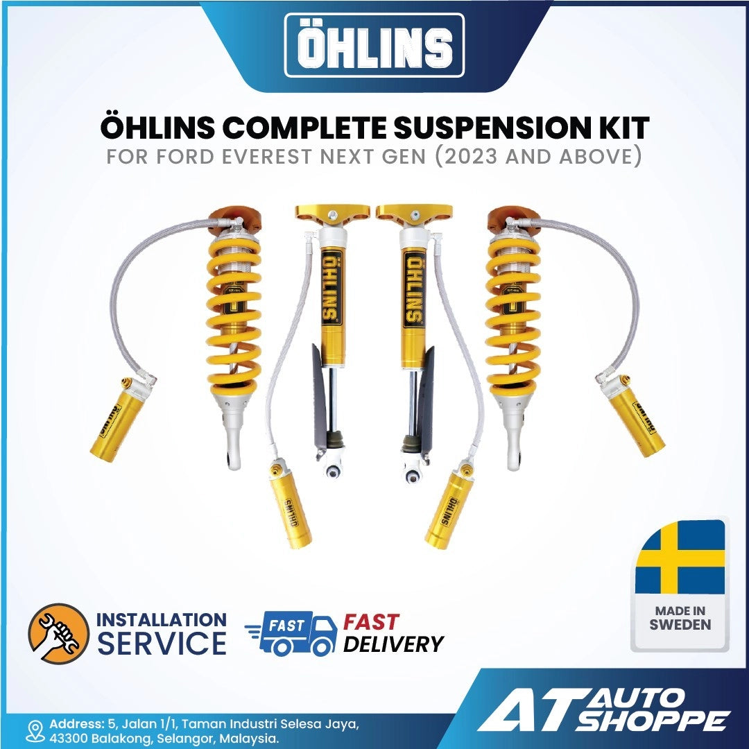 Öhlins complete suspension kit for Ford Everest Next Gen with branding and product details.