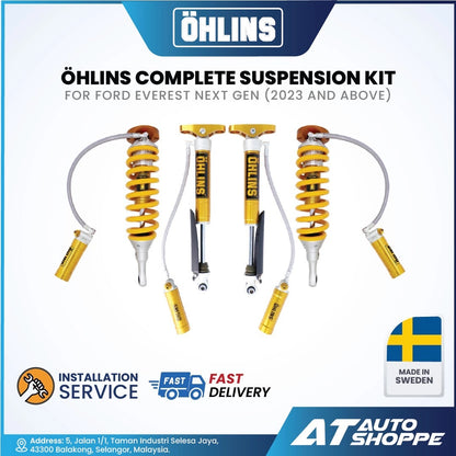 Öhlins complete suspension kit for Ford Everest Next Gen with branding and product details.