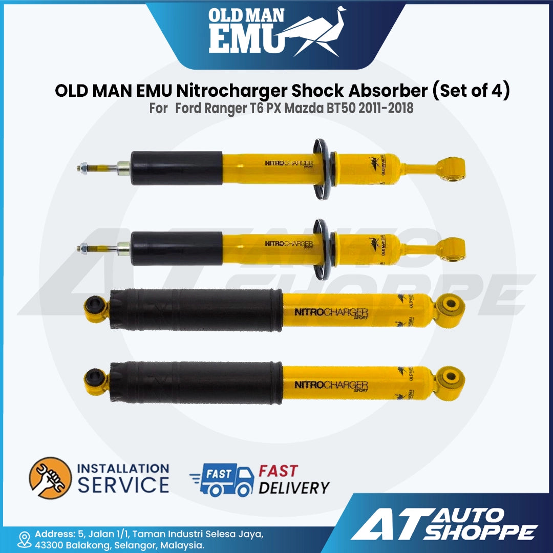 Old Man Emu Nitrocharger Sport Shock Absorber Set Ford Ranger T6 & Mazda BT-50 (2011–2018)