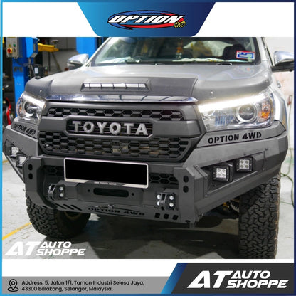 OPTION 4WD 4x4 Front Steel Bumper V1 For Toyota Hilux Revo Rocco (2015-2020)