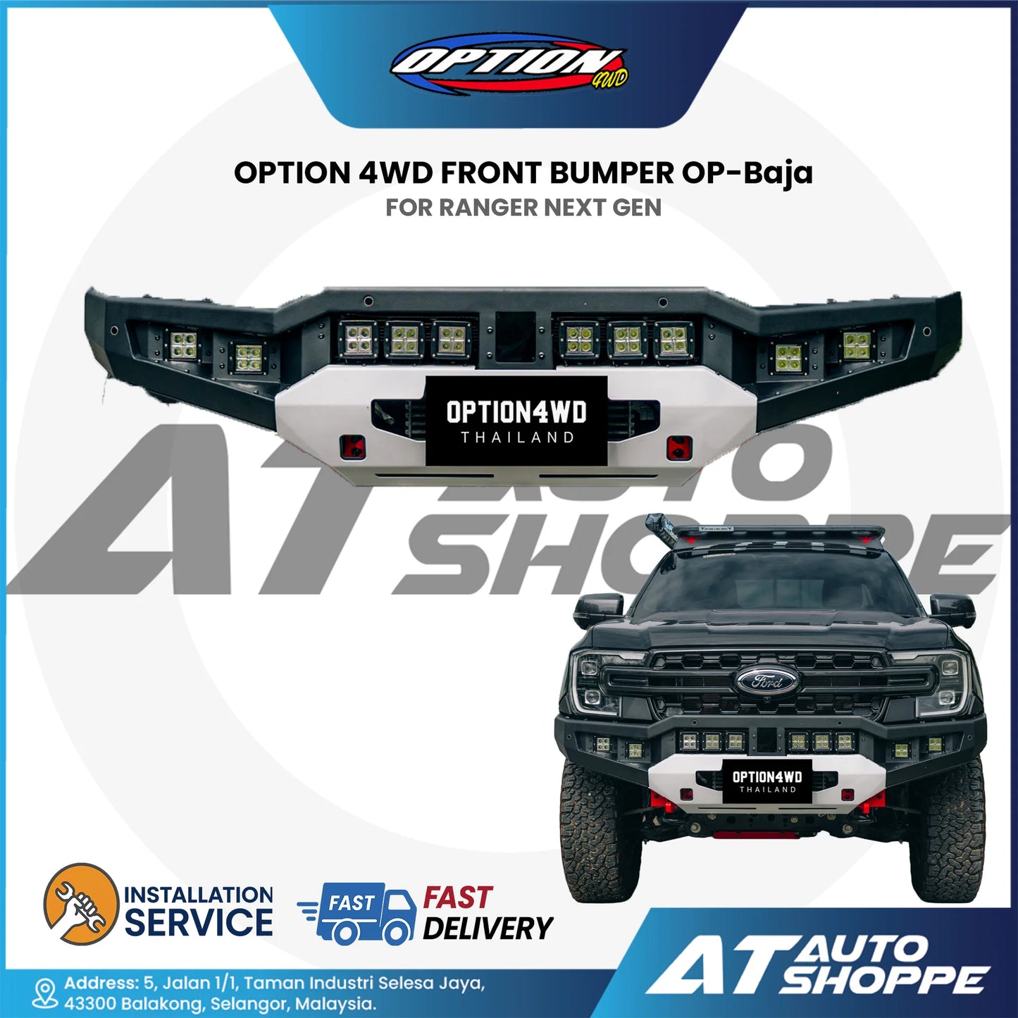 OPTION 4WD OP Baja Front Bumper for Ford Ranger Next Gen