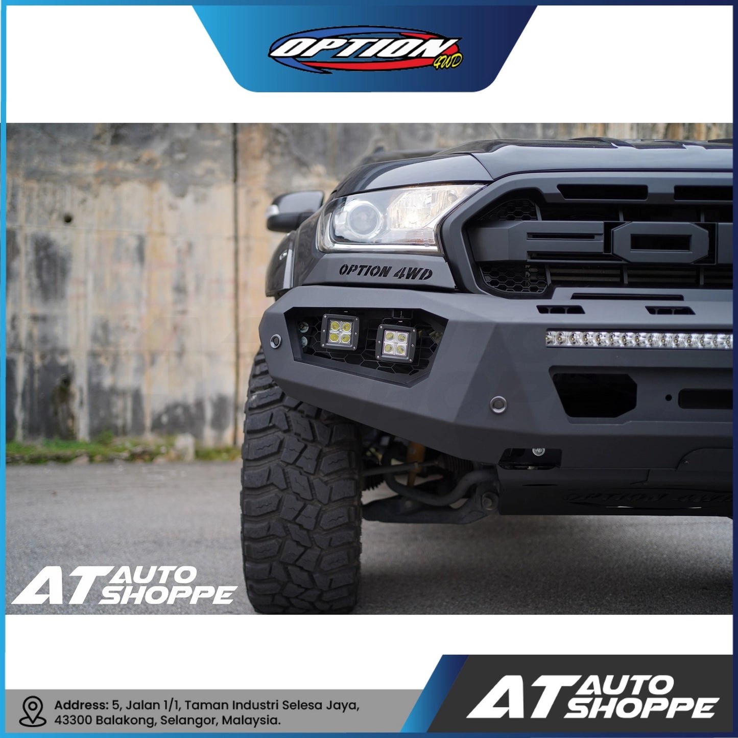 OPTION 4WD Front Bumper V3 For Ford Ranger (2015-2021) T7 T8 XL XLT XLT+ Wildtrak Bullbar