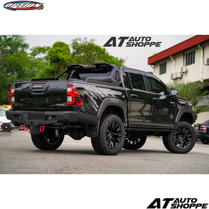 Option 4WD Fighter Rear Bumper Black Steel Toyota Hilux 2015-Current