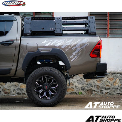 Option 4WD Fighter Rear Bumper Black Steel Toyota Hilux 2015-Current