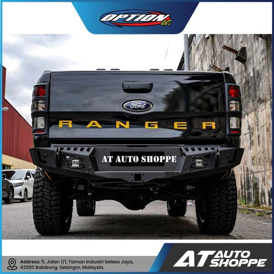 OPTION 4WD Rear Bumper Sporty For Ford Ranger (2012-2021) T6 T7 T8 XL XLT XLT + Wildtrak
