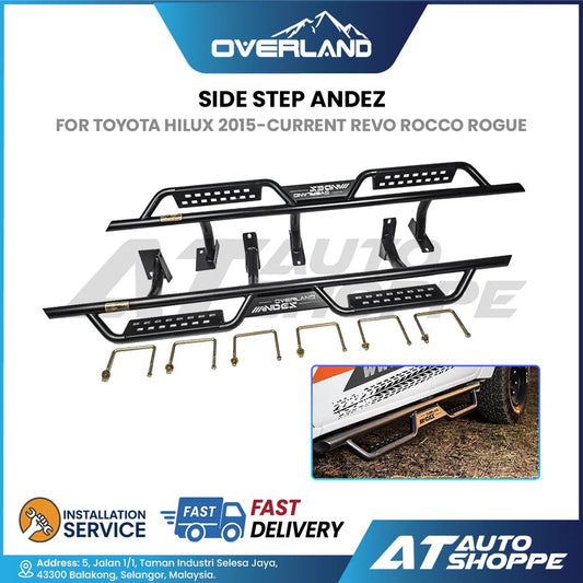 Overland Side Step Andez For Toyota Hilux 2015-Current Revo Rocco Rogue