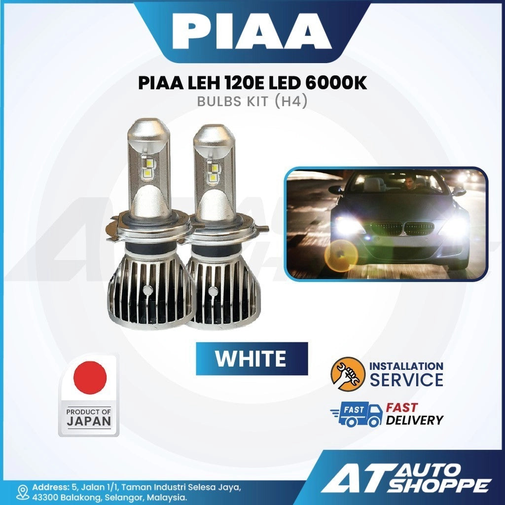 PIAA LEH 120E LED 6000K Bulbs Kit (H4) (Product of Japan)
