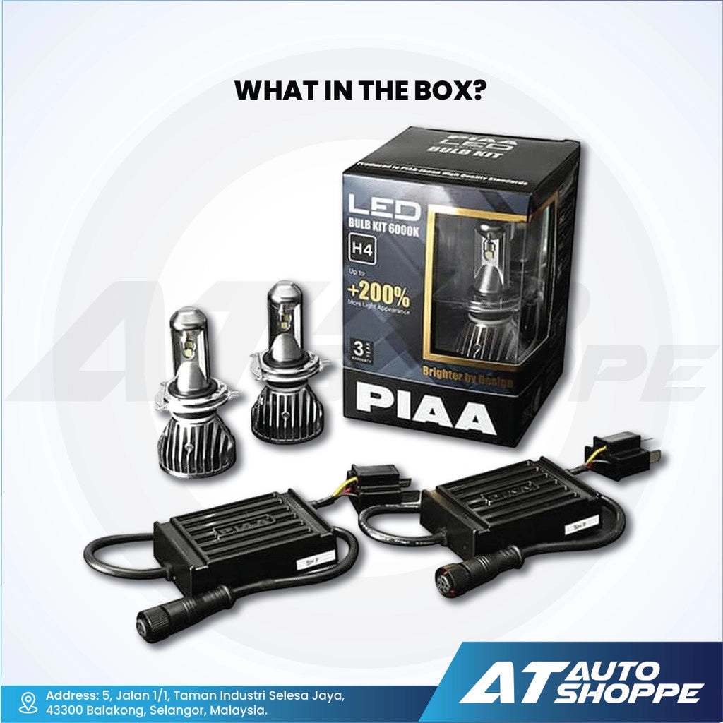 PIAA LEH 120E LED 6000K Bulbs Kit (H4) (Product of Japan)