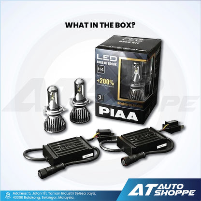 PIAA LEH 120E LED 6000K Bulbs Kit (H4) (Product of Japan)