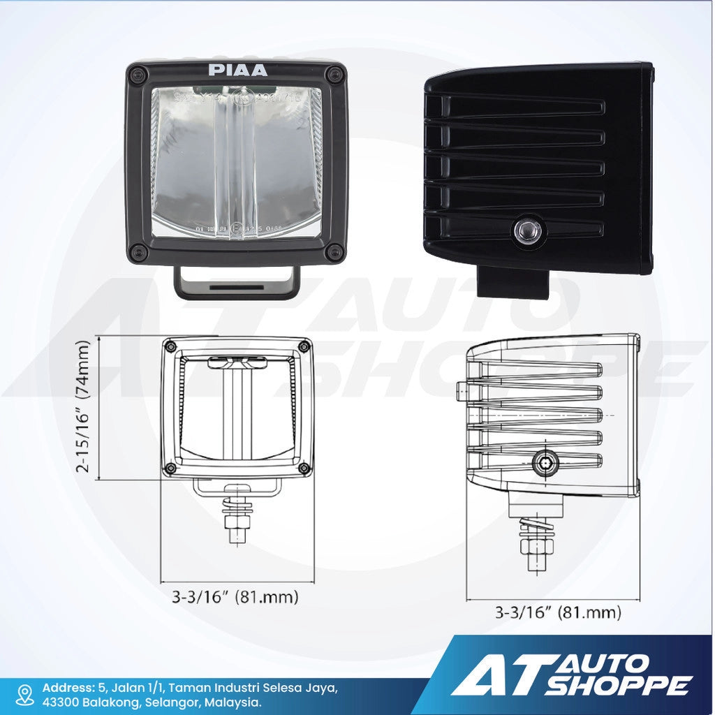 PIAA RF3 (3") 6000K RF Series LED Cube Light Driving Beam (Product of Japan)